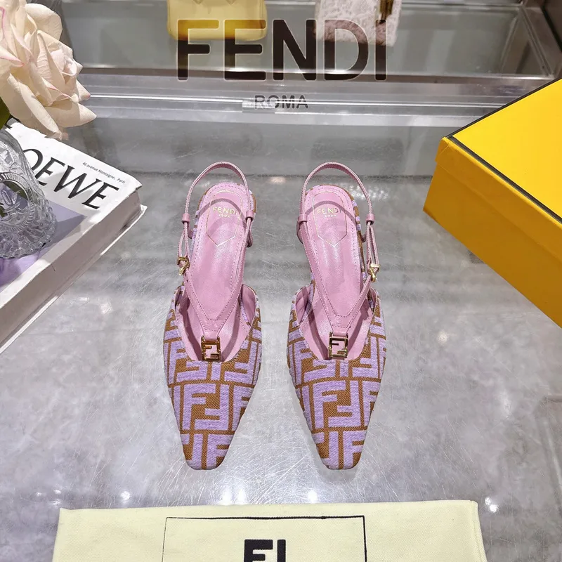Fendi FF Logo Slingback Pumps Iconic Style Pointed Toe Elegance  Vibrant Colors Modern Luxury Footwear  women #A51721
