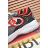 Fendi shoes for Mens Fendi New Domino Sneakers Grey/Red #A52995