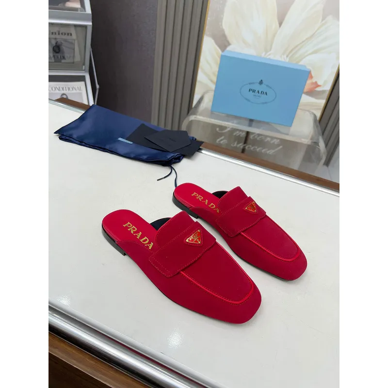 Prada Shoes for Womens Prada Slippers Brown/Black/Red #A47885