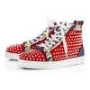 CL Redbottom designer shoes Studded Spikes triple black red suede leather men women flat bottoms luxury casual shoes fashion Sneakers 36-47 #956071