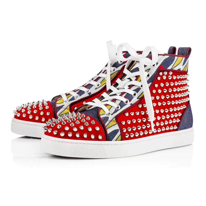 CL Redbottom designer shoes Studded Spikes triple black red suede leather men women flat bottoms luxury casual shoes fashion Sneakers 36-47 #956071