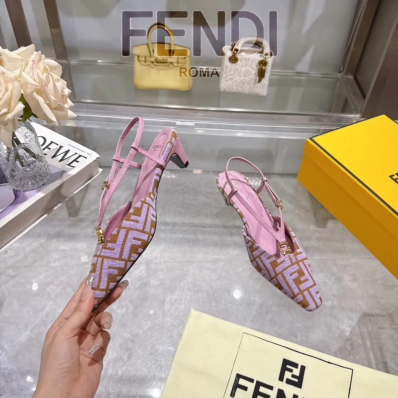 Fendi FF Logo Slingback Pumps Iconic Style Pointed Toe Elegance  Vibrant Colors Modern Luxury Footwear  women #A51721