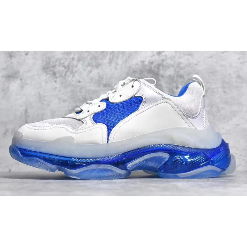 New Balenciaga 17FW Triple S Sneakers Mens Women Casual Shoes Triple S Clear Sole White Green Black Red Rainbow Sports Outdoor Dad Shoe #9875178