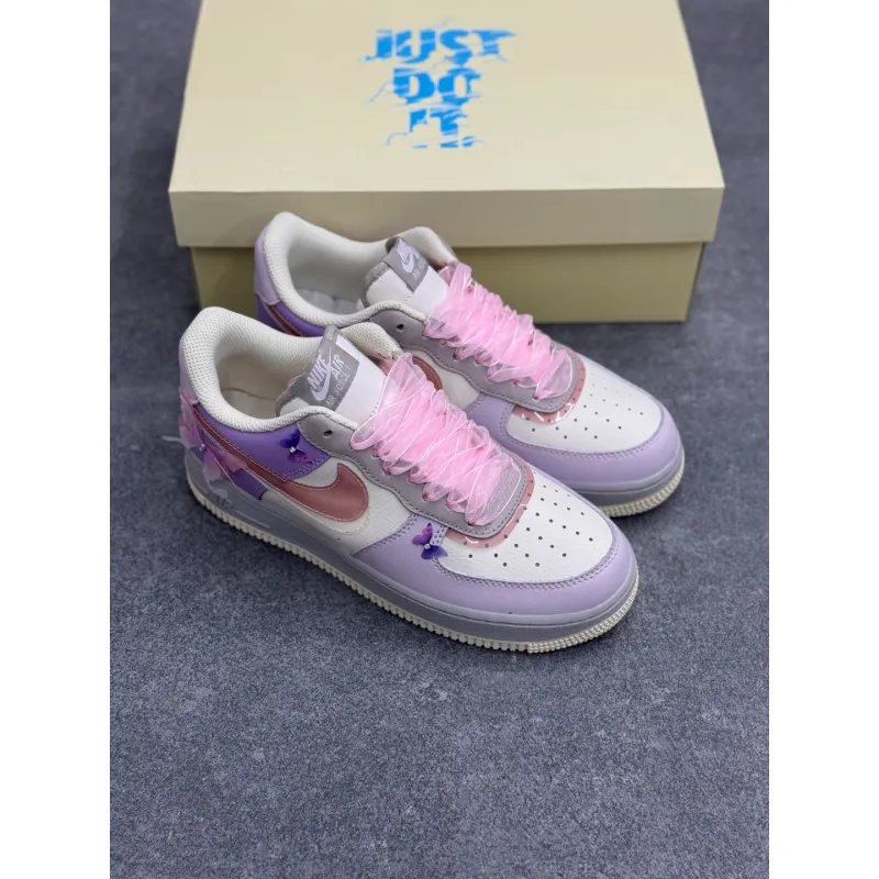 Nike Shoes for Nike Air Force 1 shoes Pink-Purple Butterfly Whisper #A62883