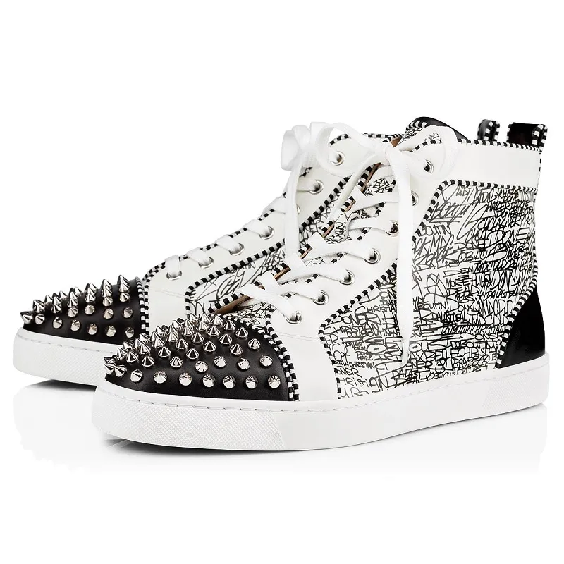 2020 CL Redbottom red bottoms men women fashion luxury designer shoes spike high top sneakers black white bred grey leather suede flats casual shoe #9874153