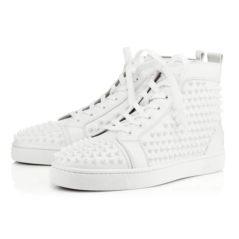 2020 CL Redbottom red bottoms men women fashion luxury designer shoes spike high top sneakers black white bred grey leather suede flats casual shoe #9874153