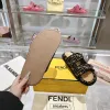 Fendi shoes for women Mauve black FF jacquard velvet slides #A49022