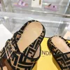 Fendi shoes for women Mauve black FF jacquard velvet slides #A49022