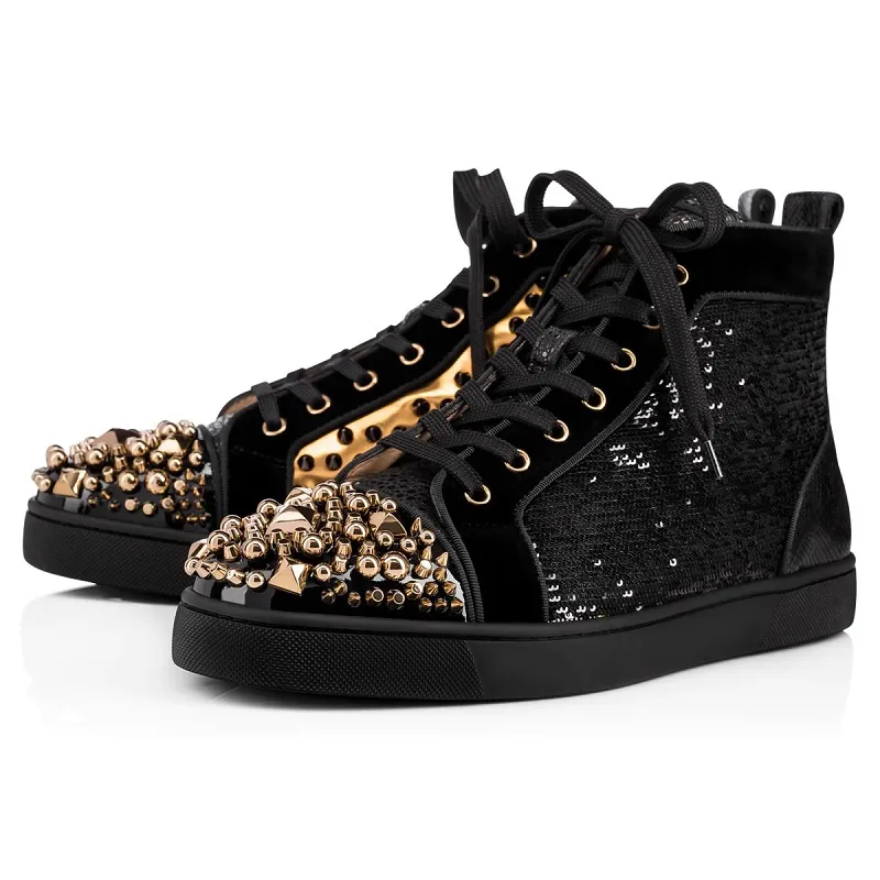 2020 CL Redbottom red bottoms men women fashion luxury designer shoes spike high top sneakers black white bred grey leather suede flats casual shoe #9874153