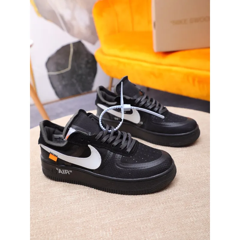 Nike x OFF-WHITE Air Force 1 shoes High Quality Black #999928119