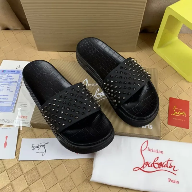 CL Redbottom CL Men Womens Slippers Black/White #A51692