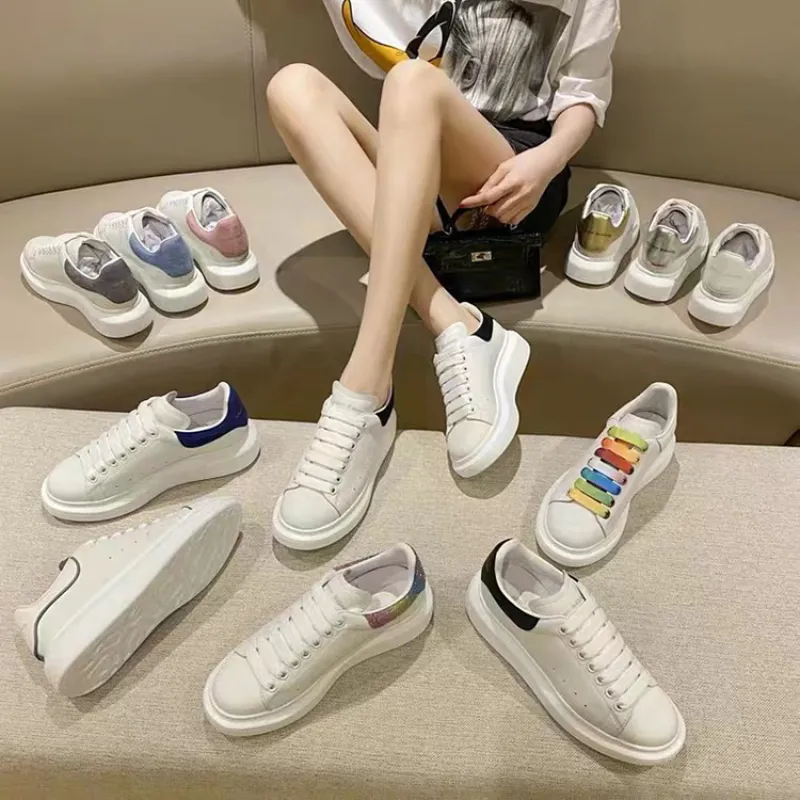 Alexander McQueen Shoes for Unisex McQueen Sneakers Small white shoes womens 2022 new couple all-match thick-bottomed sponge cake to increase sports and leisure leather board shoes #999924913 Alexander McQueen Shoes for Unisex McQueen Sneakers Small white shoes womens 2022 new couple all-match thick-bottomed sponge cake to increase sports and leisure leather board shoes #999924913