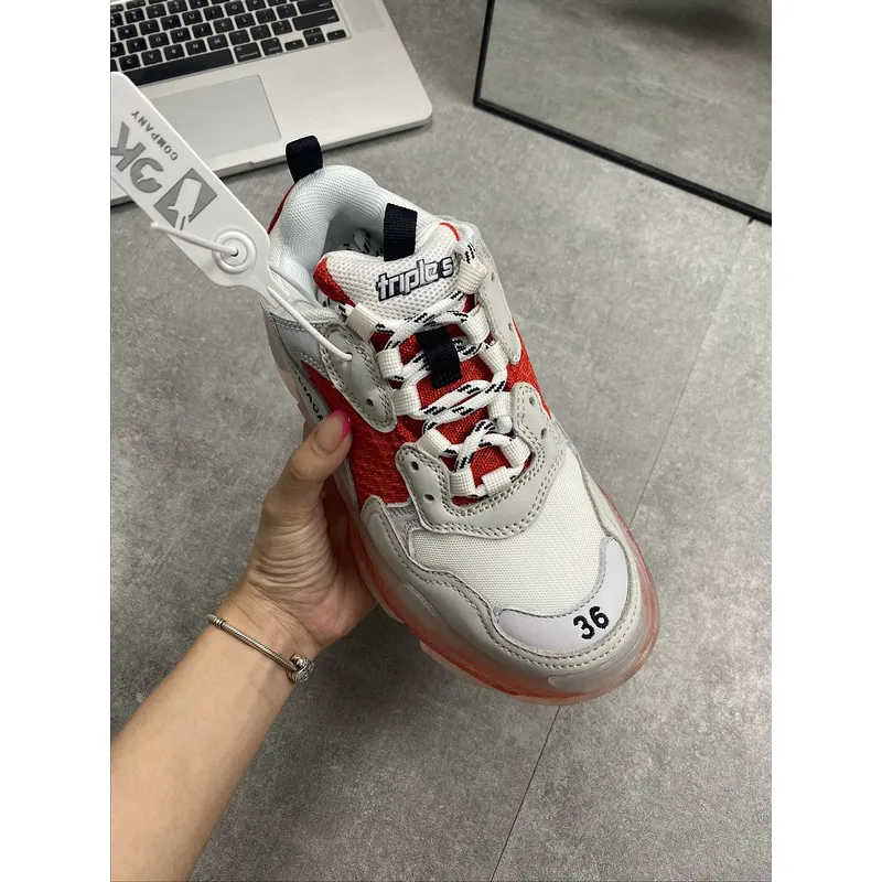 Top Quality Balenciaga triple s Balencia 2-generation visible and transparent crystal air cushion sole made of old thick base Laoda Shoes Size: 35-46 #9874266