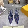 Fendi FF Logo Slingback Pumps Iconic Style Pointed Toe Elegance  Vibrant Colors Modern Luxury Footwear  women #A51721