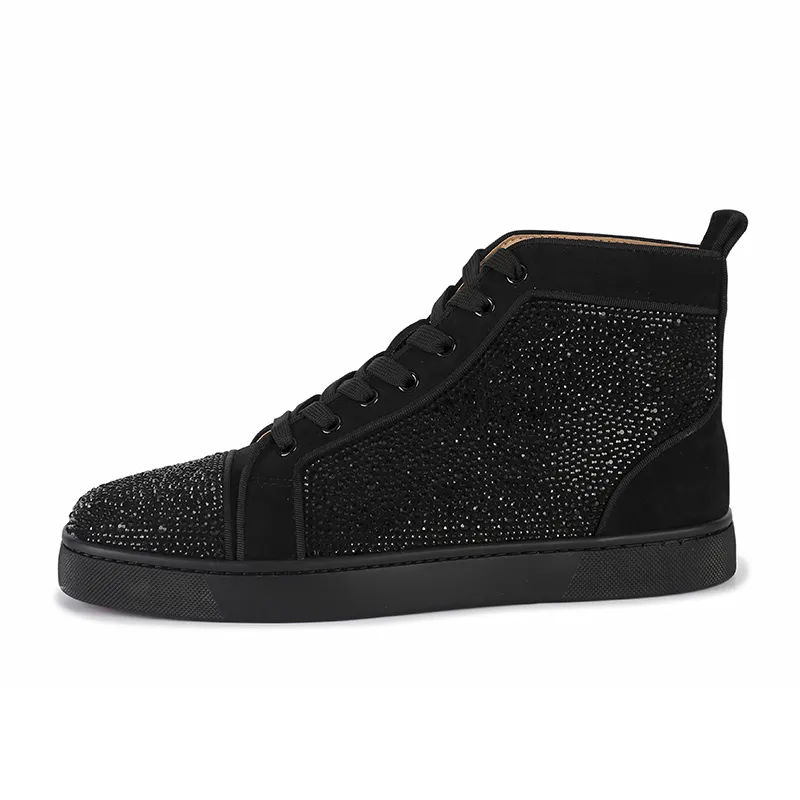 CL Redbottom designer shoes Studded Spikes triple black red suede leather men women flat bottoms luxury casual shoes fashion Sneakers 36-47 #956071