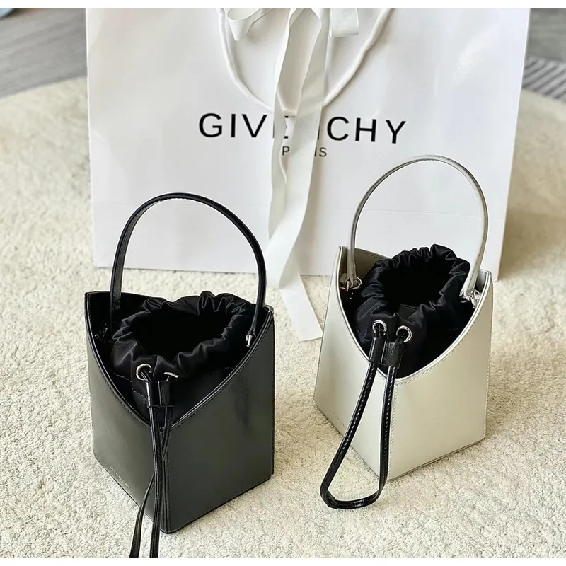 Givenchy Two Tone Leather Bucket Bags With Drawstring Closure #A52345