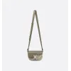 D-ior Olive Green Oblique Pattern Crossbody Bag With Signature Lock Design  size:19×13×4cm #A54109