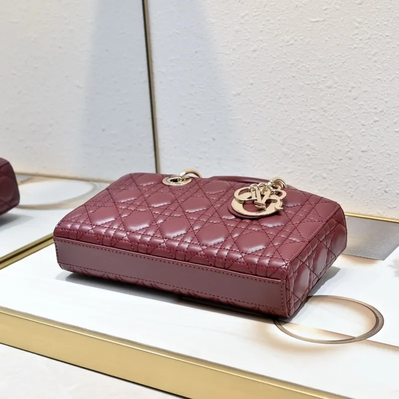 D-ior Lady D-Joy Handbag Wine #A57295