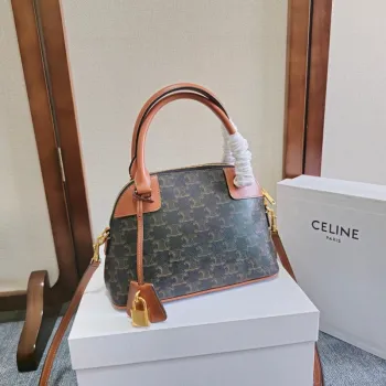 Celine Triomphe Canvas And Leather Handbag For Timeless Sophistication In Daily Use Description #A50044