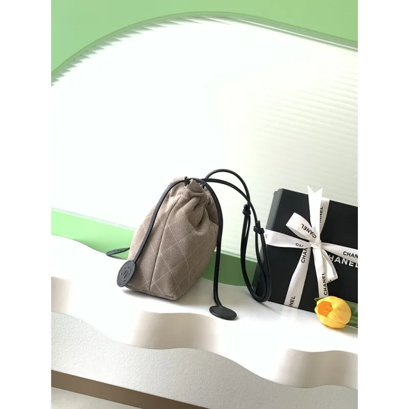 Chanel 26S Quilted Drawstring Bucket Bag, 17 x 22 x 8 cm #A63221