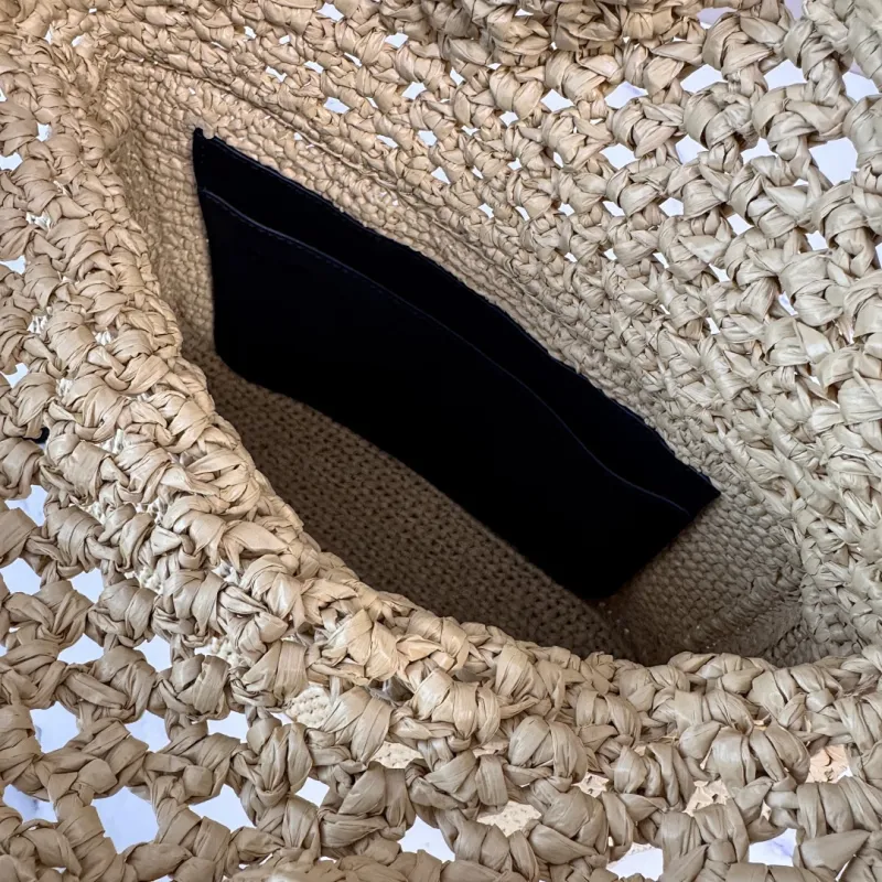 Loewe Medium Ola Raffia & Leather Shoulder Bag, 26 x 13 x 18 cm #A63229