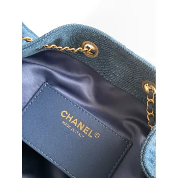Chanel AS5293 Denim Quilted Hobo Bag with Chain Strap Size 30-26-14 #A62898