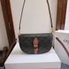 Celine Triomphe Pattern Saddle Bag in Brown and Black for Timeless Elegance size:20×14×5cm #A54102