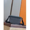 D-ior Small Saddle Messenger Bag – Anthracite Gray Oblique Canvas & Grained Calfskin with Aluminum Buckle #A59162