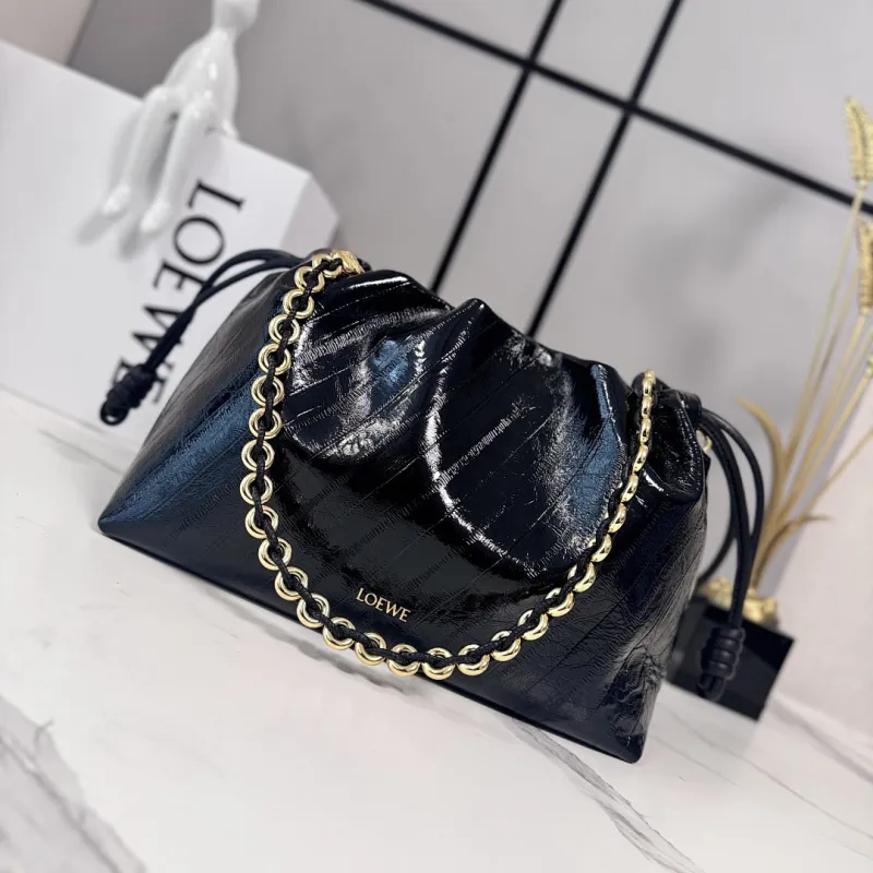 Loewe Flamenco Crocodile Leather Drawstring Bag 30x10.5x20CM #A63857