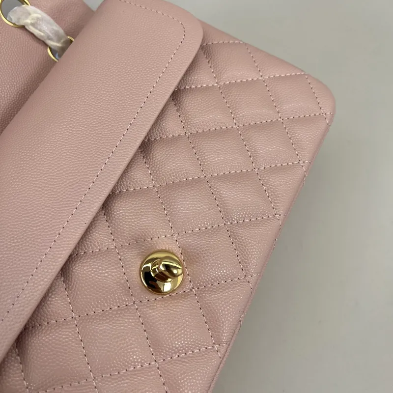 Authentic Chanel Classic Flap Bag in Light  Caviar Leather good Hardware  Wide 25cm #A54379