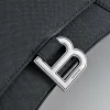 Balenciaga Hourglass Denim Handbag Silver B Logo 23x10x24cm #A64967
