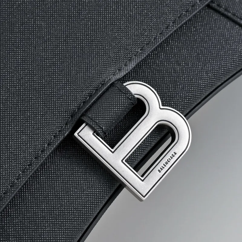 Balenciaga Hourglass Denim Handbag Silver B Logo 23x10x24cm #A64967