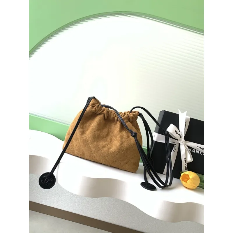 Chanel 26S Quilted Drawstring Bucket Bag, 17 x 22 x 8 cm #A63221