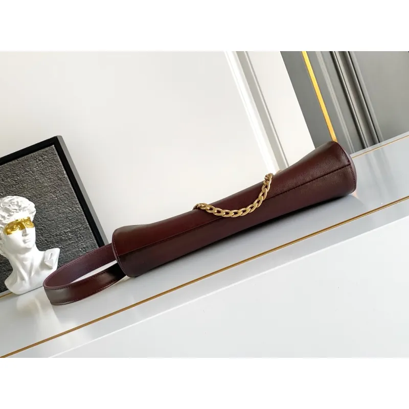 Prada Cleo Shoulder Bag (4 Colors) – Brown/Navy/Black/White Saffiano Leather with Gold-Tone Chain Strap #A59176