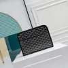Goyard Canvas Clutch with Leather Trim #A45656 Goyard Canvas Clutch with Leather Trim #A45656
