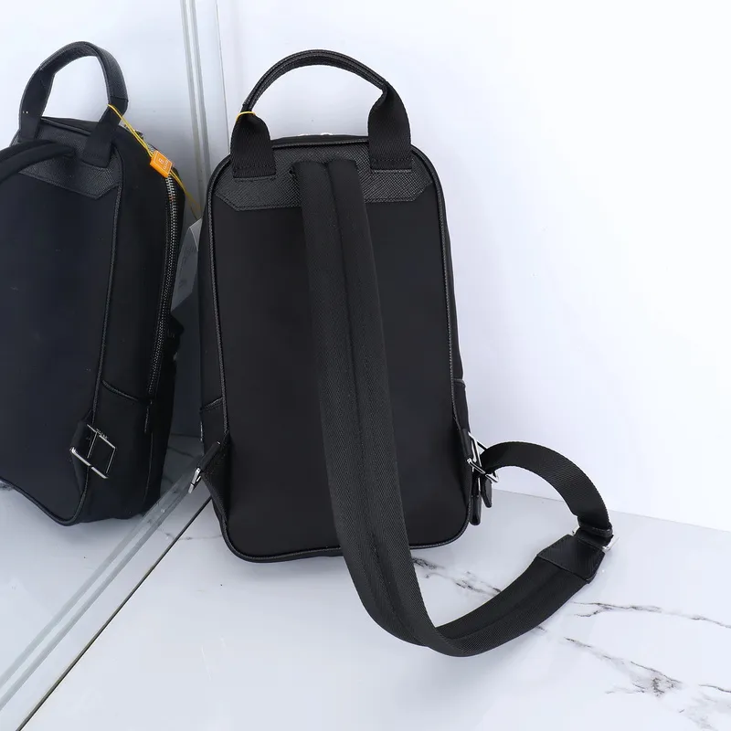Bally Black Nylon Backpack With Signature Stripe For Urban Style And Functionality #A51674