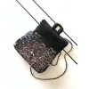 2026 Chanel SO BLACK Sequin Bag Sparkly Double C  Edgy  Cool Perfect for Fall Winter #A60145