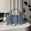 Chanel Womens Denim Handbag - Quilted Design, Blue Denim Fabric, Gold-Tone CC Logo & Chain Strap, Stylish Top-Handle Bag for Luxury Fashion #A56745
