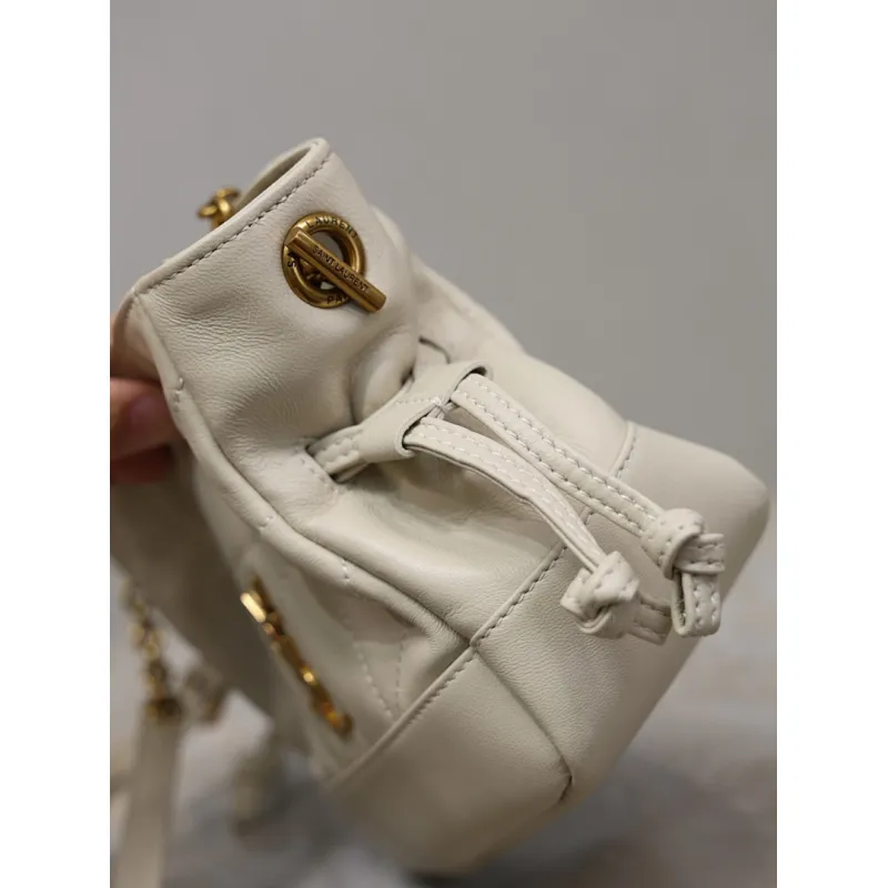 Saint Laurent Jamie Mini Crossbody Bag (859174) - Lambskin Leather, Drawstring Closure, 14.5×15.5×8cm #A59989