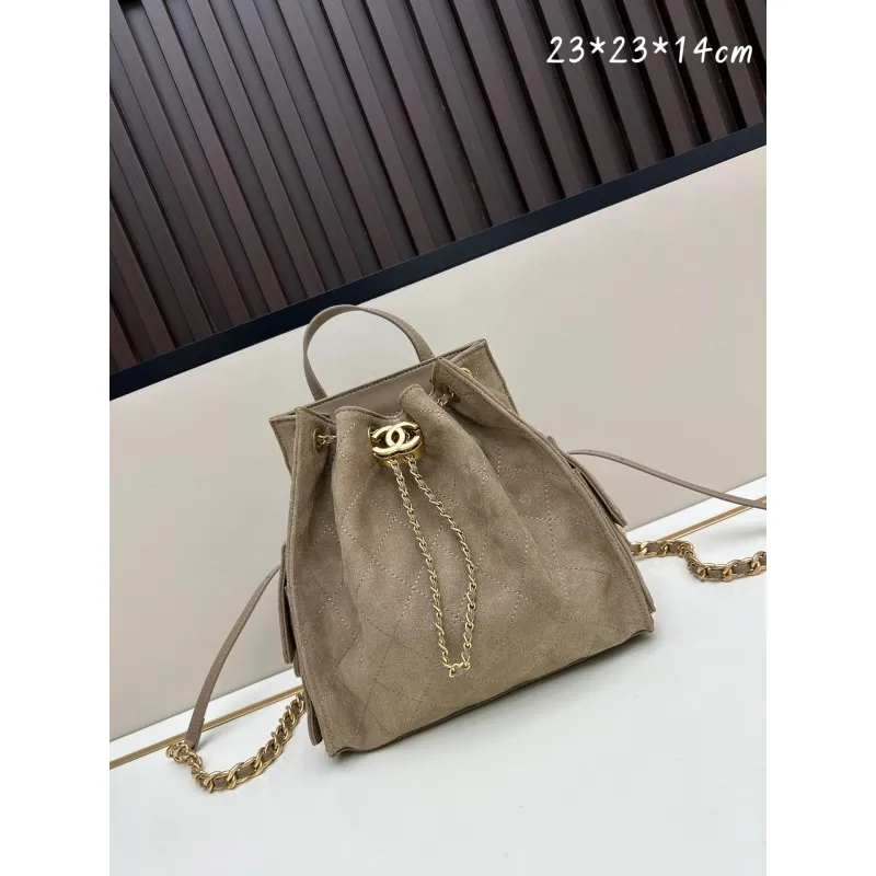 Small Hippie Backpack Drawstring Bucket Bag with Vintage Gold Coin Buttons and Diamond Pattern and Vintage Black and Gold Bag #A54522