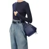 Loewe Navy Leather Bucket Bag With Adjustable Strap For Effortless Everyday Elegance #A50042 Loewe Navy Leather Bucket Bag With Adjustable Strap For Effortless Everyday Elegance #A50042