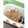 Chanel Woven Tote Textured Raffia Signature Logo &amp Chain Embracing Summer Elegance size38 #A54203
