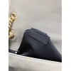 SAINT LAURENT Loulou Medium Shoulder Bag – Light Beige Suede with Chevron Quilt & Tone-On-Tone YSL Logo (Convertible Chain Strap) #A58775
