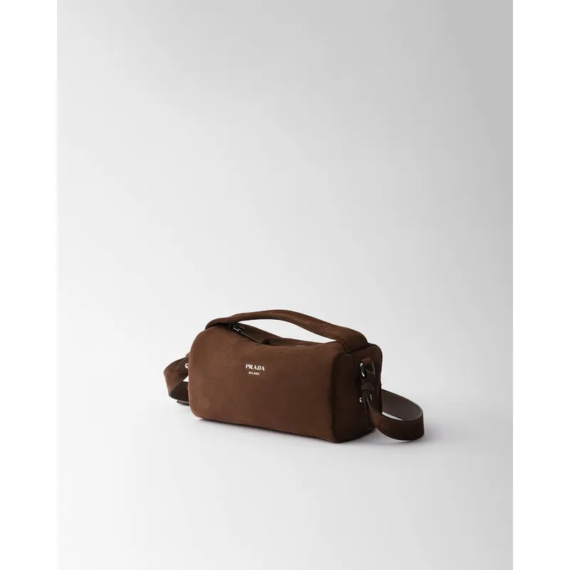 Chic Prada Barrel Bags In Suede And Leather For Fashion - Forward Styling #A49961