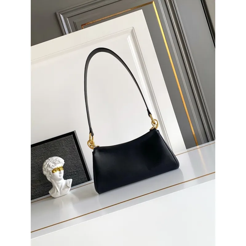 Prada Cleo Shoulder Bag (4 Colors) – Brown/Navy/Black/White Saffiano Leather with Gold-Tone Chain Strap #A59176