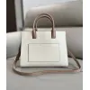 Burberry Handbag Two Tone Leather &amp Gold “TB” Logo Epitomizing Sophisticated Elegance size:27×11×20cm #A54200