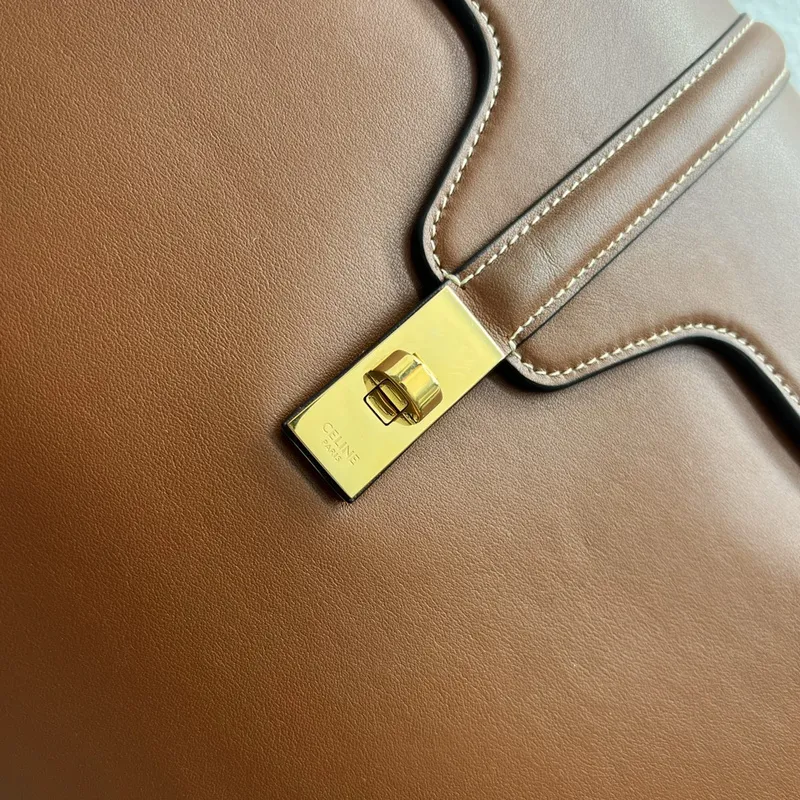 CELINE Grained Leather Medium 16 Shoulder Bag #A49258