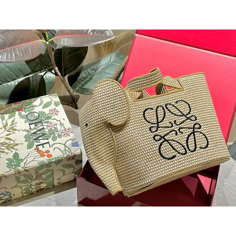 Loewe Woven Elephant Shopping Bag #A42264