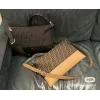 Fendi Brown And Beige FF Logo Jacquard Fabric Shoulder Bag With Leather Trims size:34×22 #A54307 Fendi Brown And Beige FF Logo Jacquard Fabric Shoulder Bag With Leather Trims size:34×22 #A54307