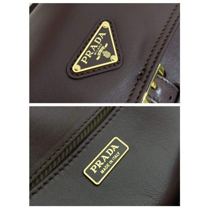 Prada Brown Leather Crossbody Bag 1BD394 #A55691